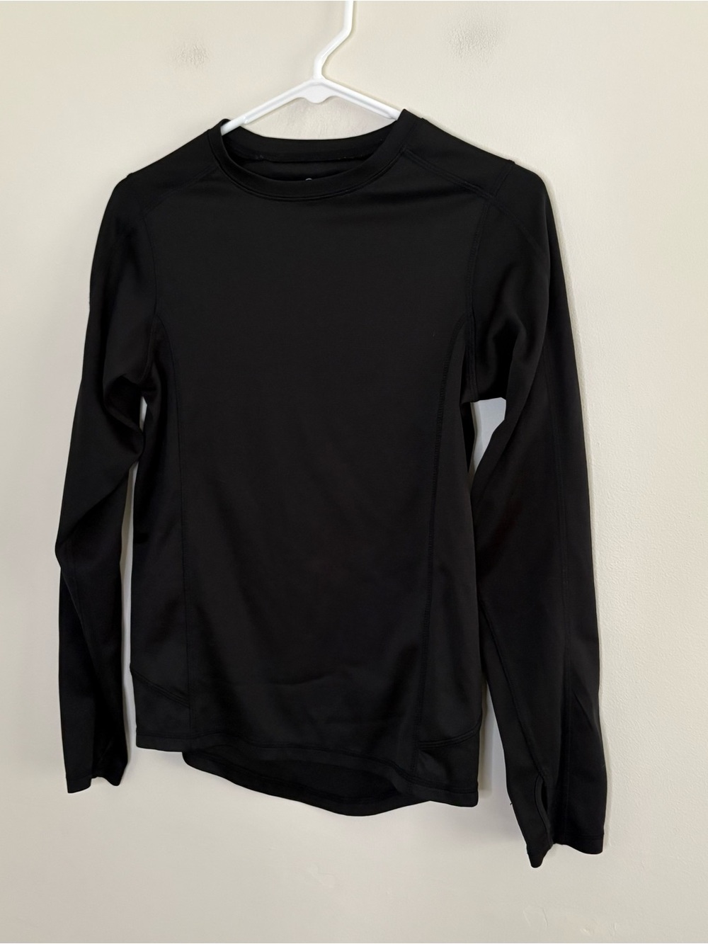 Lands End Boys Large 14-16 Black Long Sleeve Sporty Shirt Basic B8